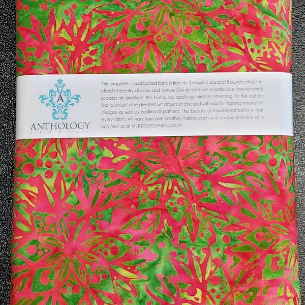 Anthology, Fabrics, batik, Jacqueline De Jonge, Be Colorful, Green, large flower, cotton, fabric by the yard