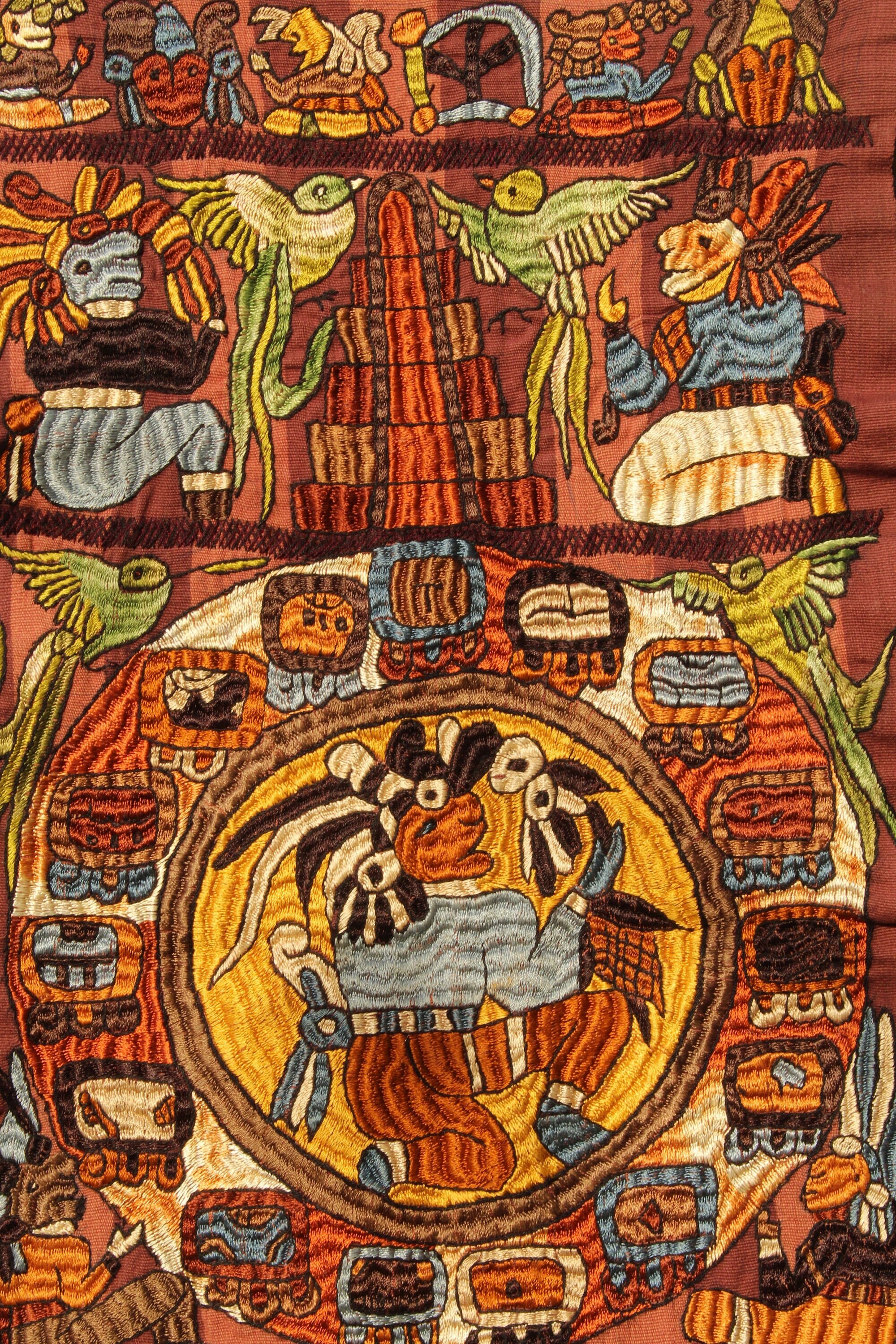 Guatemala handwoven Embroidered Tapestry Maya Pattern Hand Etsy