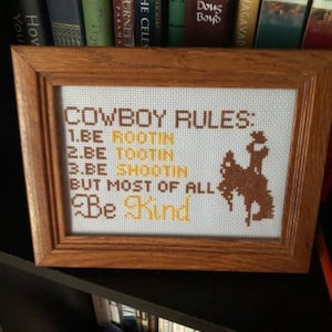 Cowboy Rules Cross Stitch Pattern - Instant digital download - PDF pattern