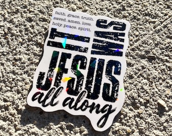Naklejka chrześcijańska | Holograficzna | To był Jezus przez cały czas
