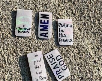 Holographic Christian Bookmark Set | Magnetic Bible Bookmarks | Set of 5
