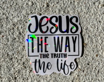 Adesivos Cristãos | Jesus, o caminho, a verdade, a vida, adesivos holográficos