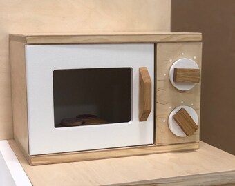 Cuisine En Bois Pour Enfants 3-8 Ans – 16 Accessoires, Cafetière, Four, Micro-ondes Et Évier Réalistes – WOODENFAN