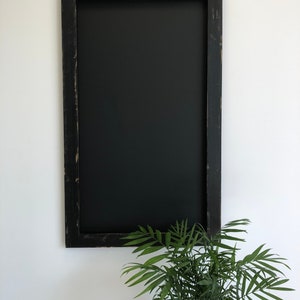 Wooden Black Frame Chalkboard, Customizable Office Chalkboard for Daily Tasks, Vertical Wall Hanging Board for Homes and Office Organization