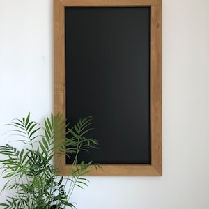 Solid wood chalkboard magnetic board for writing on the wall | Oak Magnet board in a wooden frame for Office decoration |  Cozy home decor