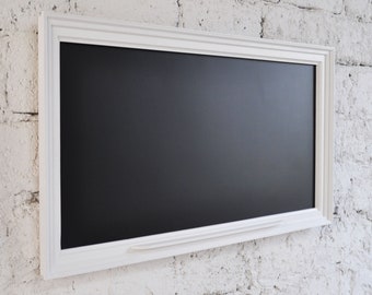 Magnetic Chalkboard in a Beautiful Decorative Wooden Picture Frame, Wood Frame, Sturdy and Beautiful Hampton Style Blackboard