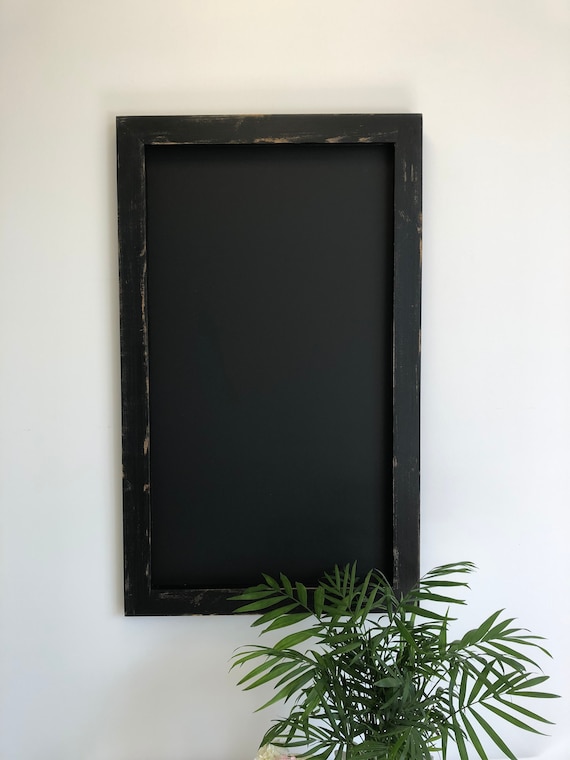 80x60 Cm Tableau Craie Noir Ardoise Mural, Cadre De Pin