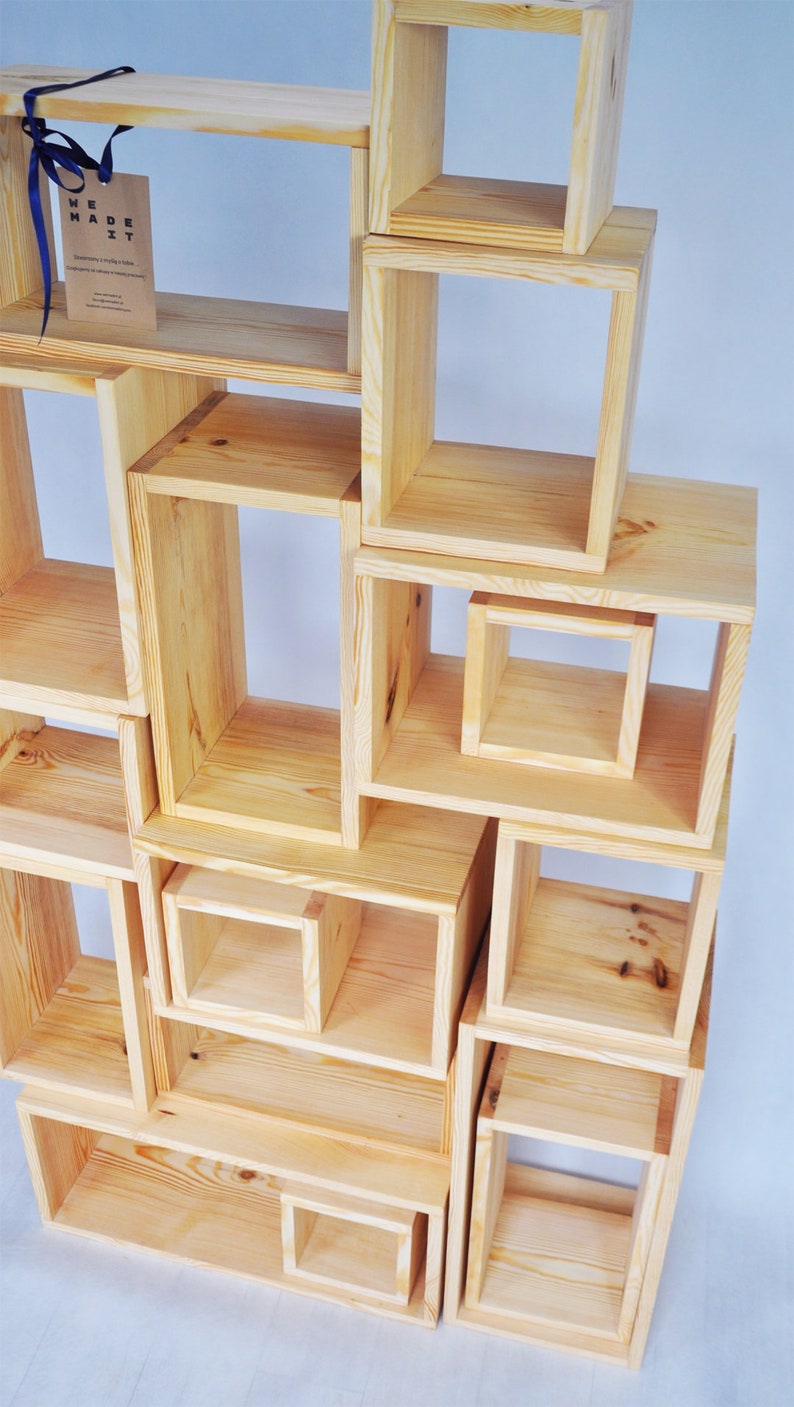 Wooden Wall Shelves, Solid Pine Wood Shelves, Scandinavian Wood