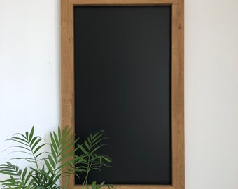 Solid wood magnet board, chalkboard magnetic board in a wooden frame, Oak frame | Natural wood | We made it