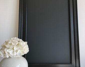 Blackboard in a beautiful black frame, magnetic chalk in a classic elegant wooden frame | beautiful art deco style magnetic board