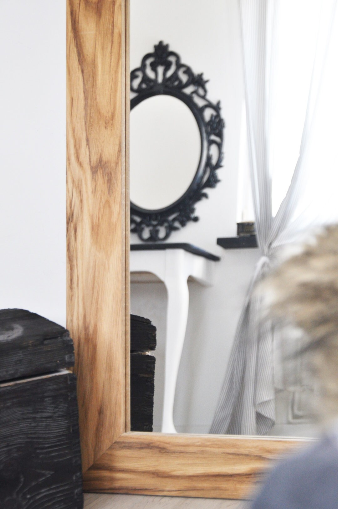 Mirror in a beautiful classic oak frame Etsy