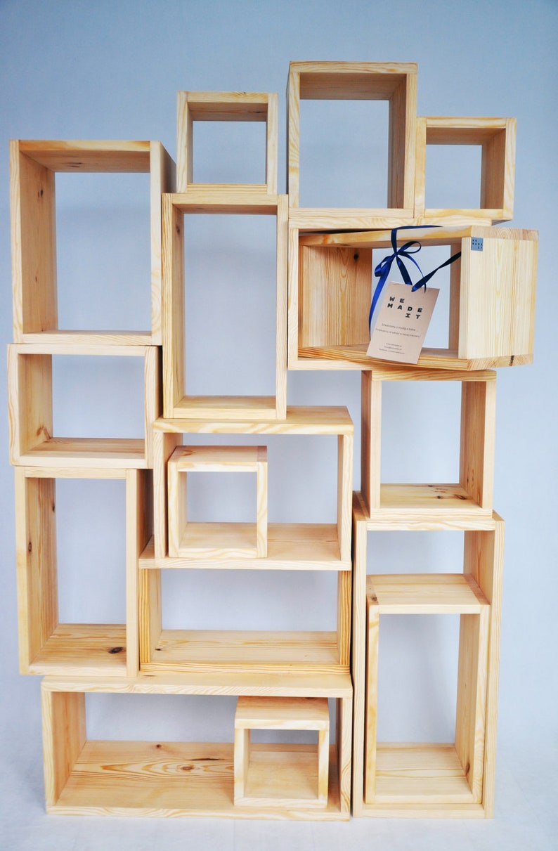 Wooden Wall Shelves, Solid Pine Wood Shelves, Scandinavian Wood