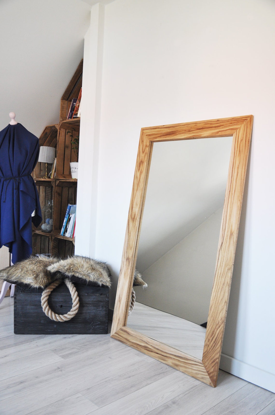 Scandinavian Style Mirror Made of Solid Wood Mirror in a - Etsy