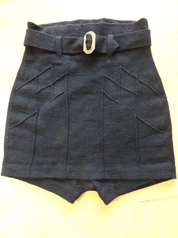 Vintage 1930s Catalina Black Wool Swimsuit Bottoms