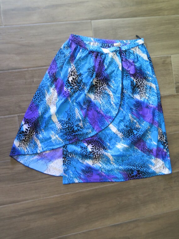 Vintage SIRENA Wrap Around Swim Skirt size Medium Blu… Gem