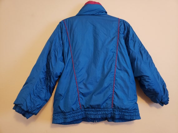 Vintage 90s Blue & Magenta Puffy Ski Coat Windbre… - image 8