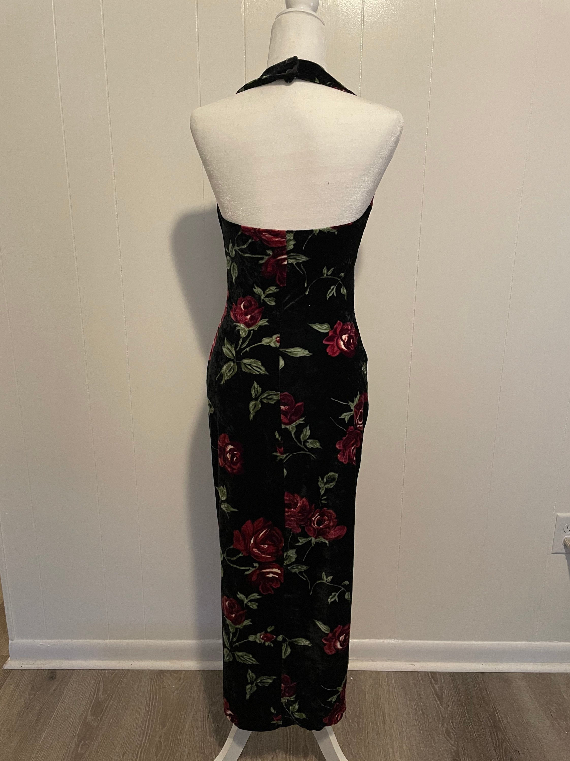 black velvet rose dress