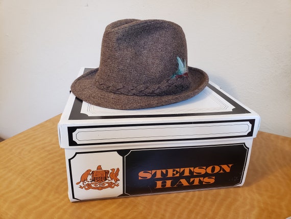 Vintage Brown Wool Stetson Fedora Hat in Original Box Etsy Australia