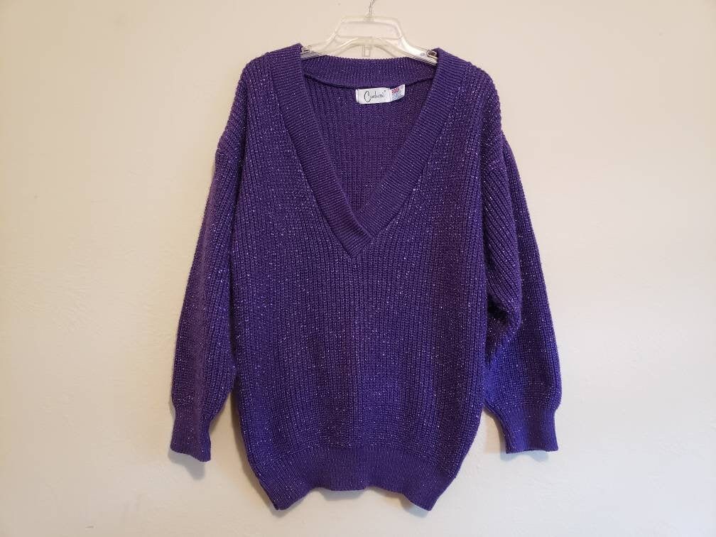 Vintage 80s Slouchy Purple Sparkly 