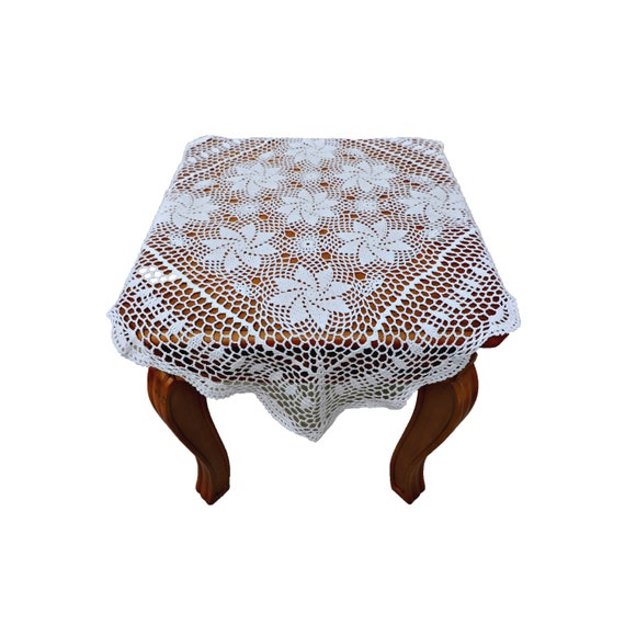 Dining Kitchen Home Handmade Crochet Vintage Lace Table cover Tablecloth 30x60