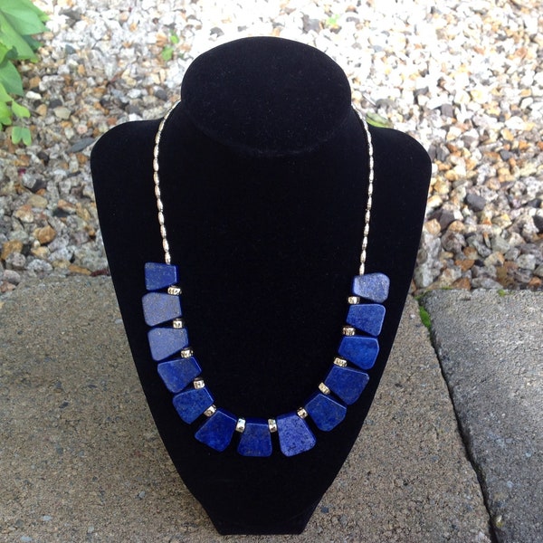 Lapis Lazuli Necklace - Semi-precious stone focal point