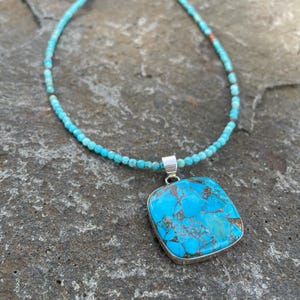 16&quot; Composite Turquoise Custom Necklace with Turquoise Pendant