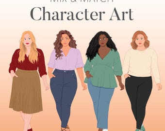 Mix & Match Character Art - Female Pose 4
