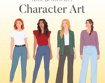 Mix & Match Character Art - Female Pose 3