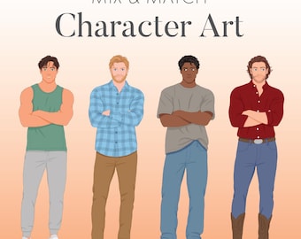 Mix & Match Character Art - Male Pose 4
