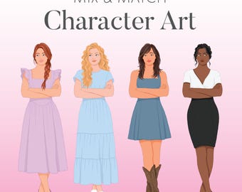 Mix & Match Character Art - Female Pose 5