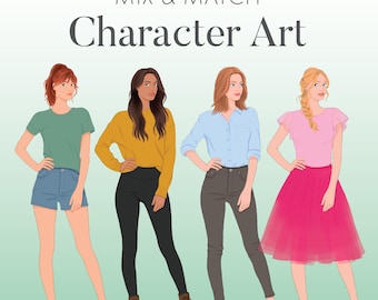 Mix & Match Character Art - Female Pose 2