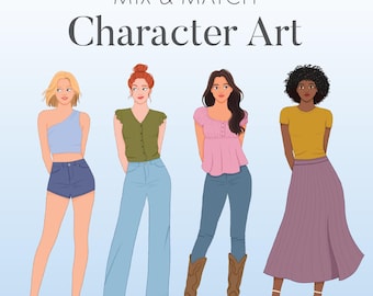 Mix & Match Character Art - Female Pose 1