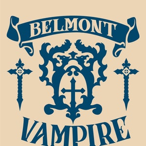 Vampire Hunter Belmont create diy Family crest Castlevania gifts with unique and editable vector files CDR pdf svg eps plus HDpng