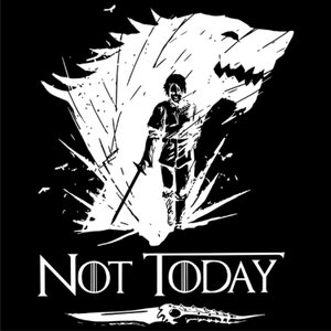 Shirtgeil Maglietta Donna Slim Fit 'Not Today' GOT - 100% Cotone, Stampa Di Qualità, Taglie S-XXL