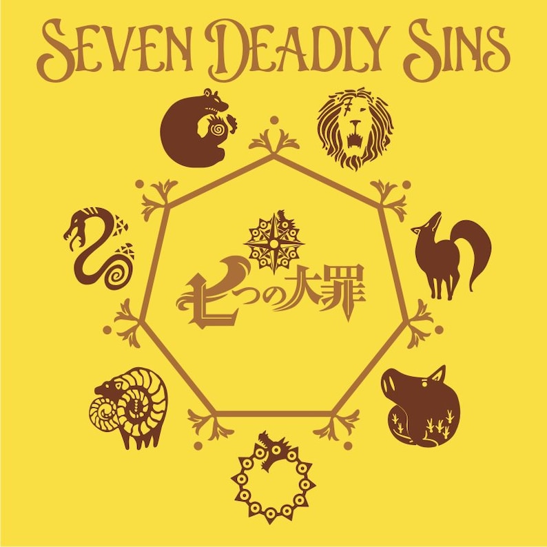 All Seven Marks Deadly Sins Nanatsu Vector Vinil Cut Plotter Etsy