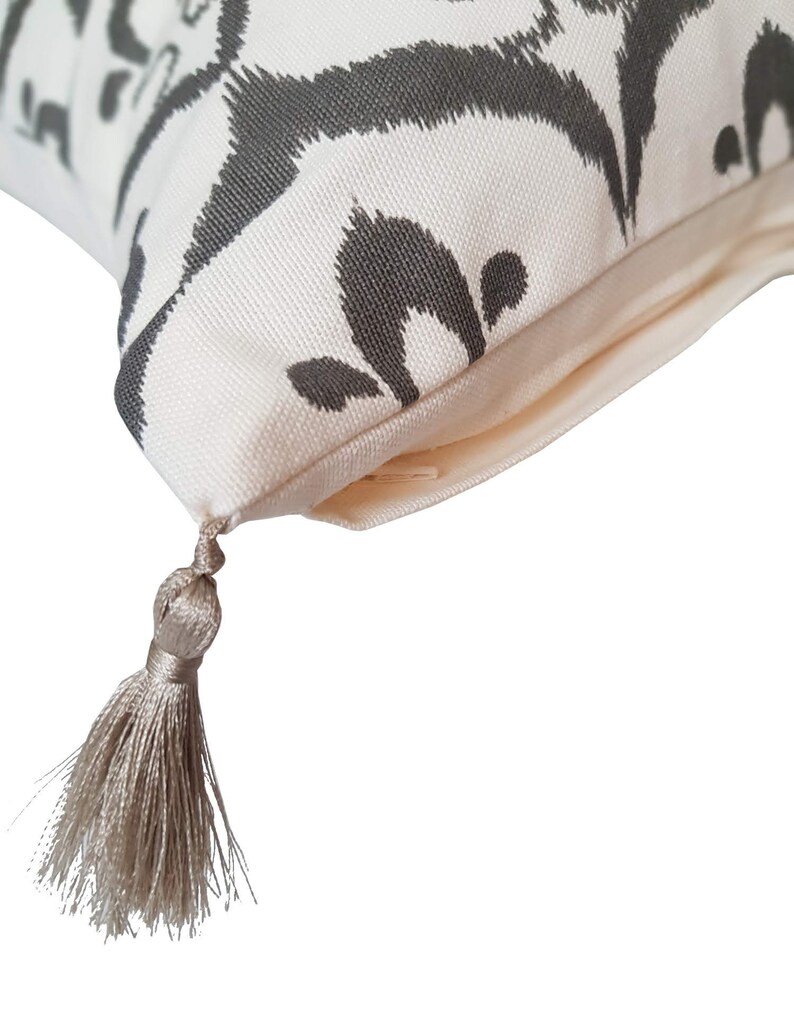 Ottoman cushion cover ikat style white gray 50 x 50-decorative cushion for gift-cover pillow-cousin cocooning decoration