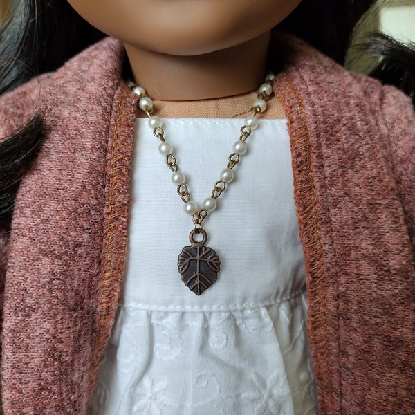 Vintage Autumn Leaf Pearl 18 Inch Doll Necklace