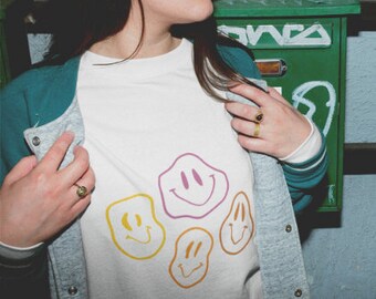 Warped Smiley Unisex Heavy Blend Sudadera de cuello redondo
