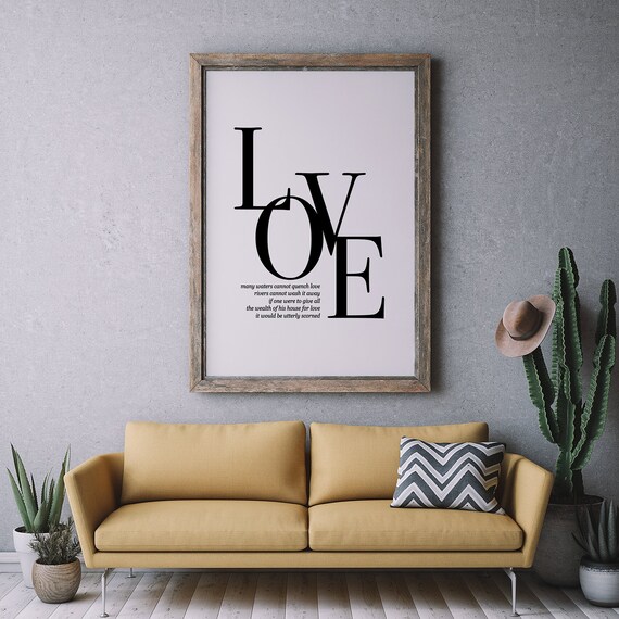 Liebe Poster Lied von Salomo. Moderne Schrift Kunst. Etsy.de