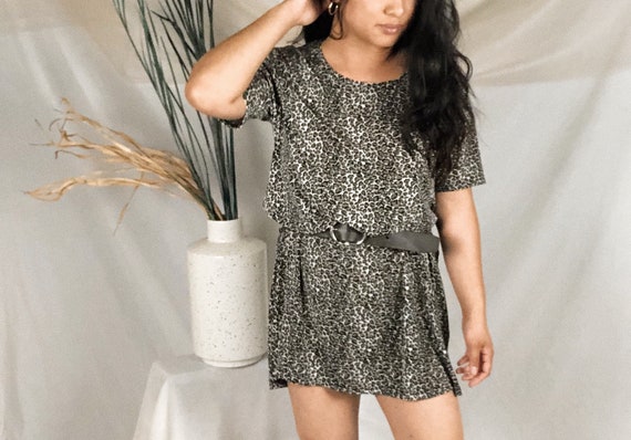 leopard print oversized dress