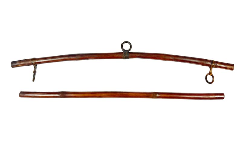Handcrafted Bamboo Textile & Clothes Hanger | Reverse Pagoda-Style Wall Decor | Eco-Friendly Artisan Hanger for Tapestries, Scarves, Artwork image 3