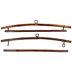 Cabide artesanal de bambu para roupas e tecidos | Decoração de parede em estilo pagode invertido | Cabide artesanal ecológico para tapeçarias, lenços e obras de arte
