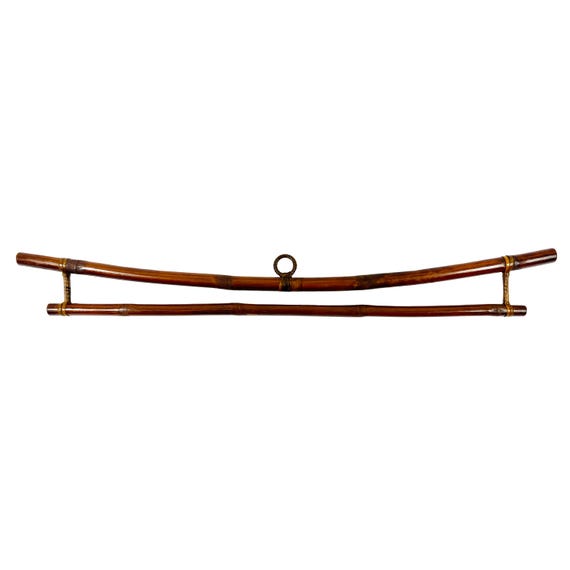 Handcrafted Bamboo Textile & Clothing Hanger | Pagoda-Style Wall Decor | Eco-Friendly Artisan Hanger for Tapestries, Scarves, Artwork