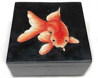 Goldfish Decor Soapstone Trinket  Box