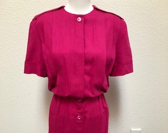 Size 6P Pink Raw Silk Dress by Ambria