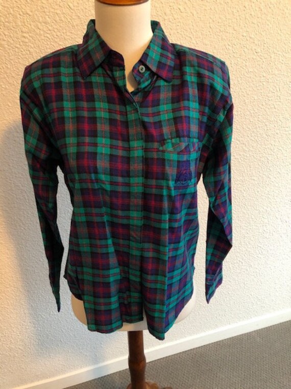 Size Small Green/Red/Blue Plaid Shirt