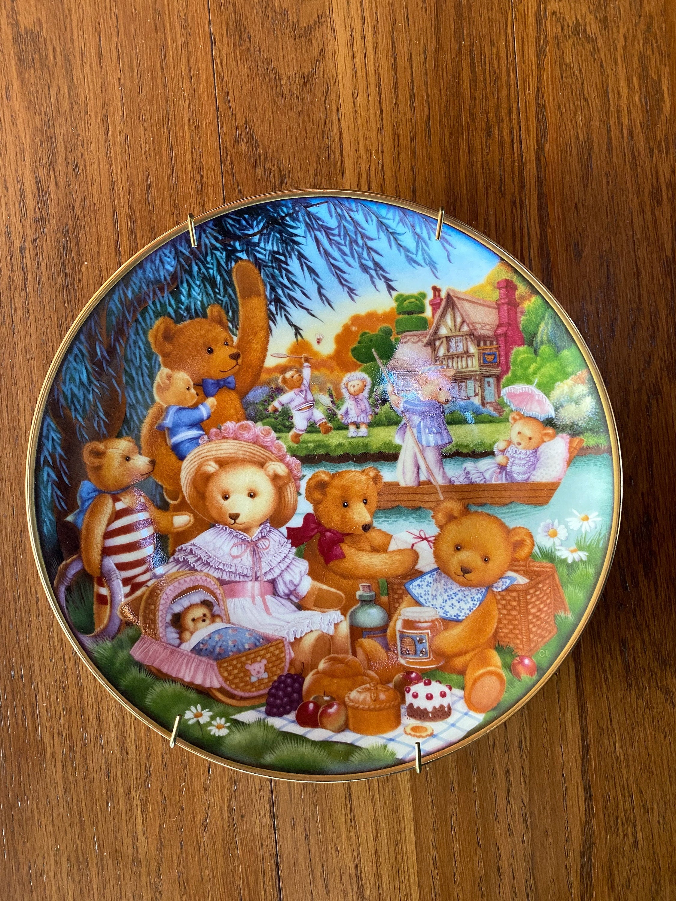 Vintage Teddy Bear Plate - Etsy