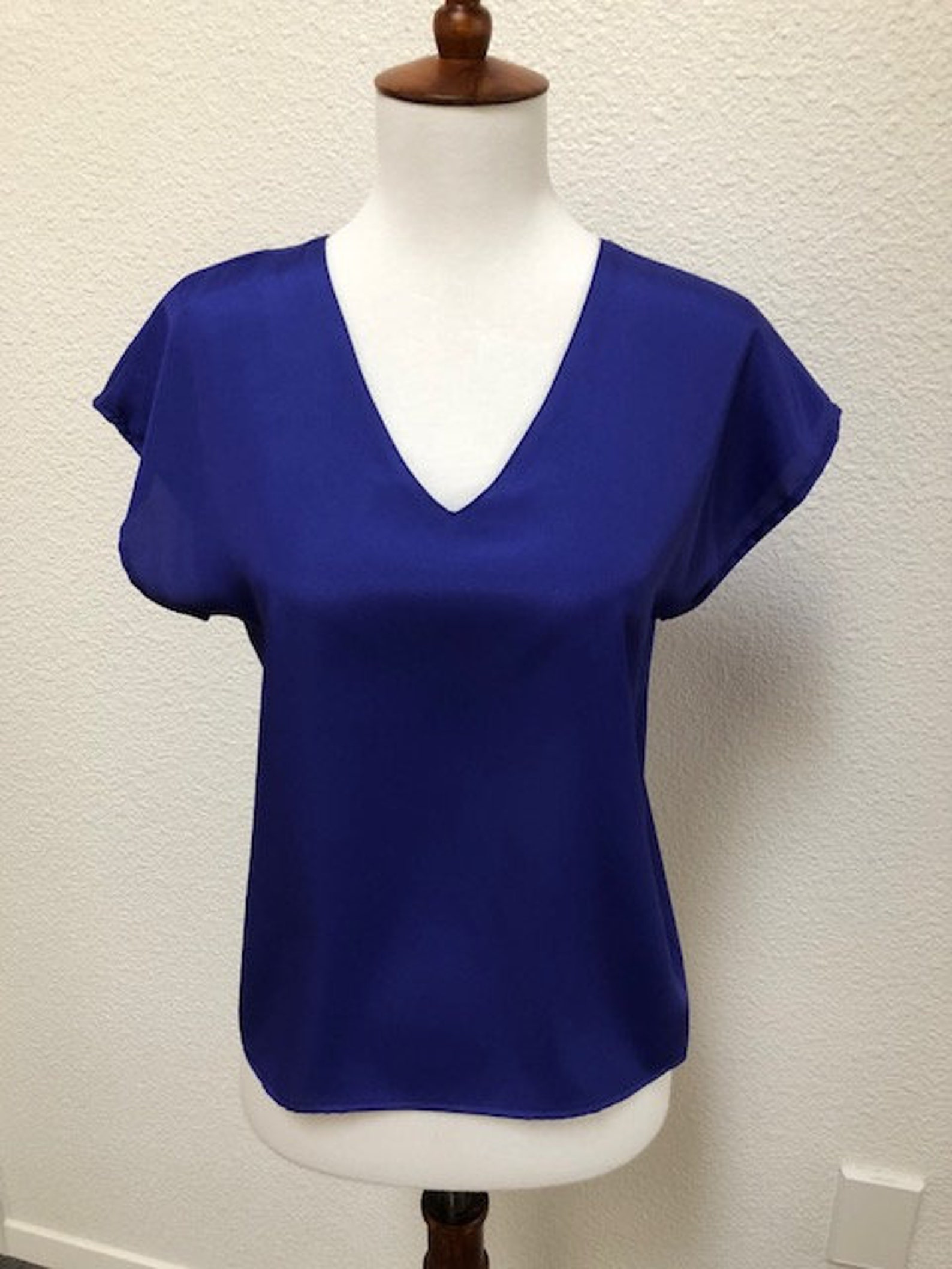 Size S Bright Blue Blouse by First Glance - Etsy