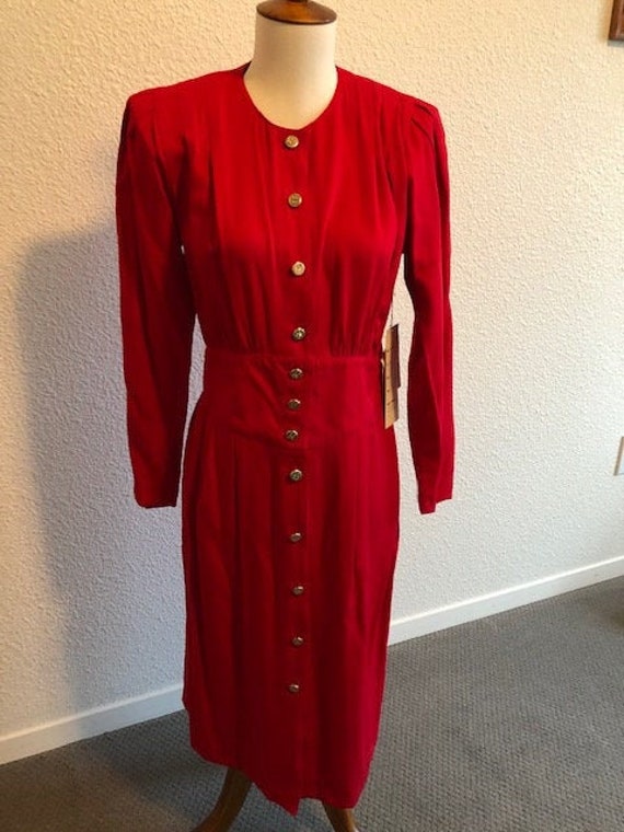 Size 8P Red Designer Dress - image 1