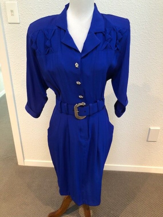 Size 8P Petite Blue Nina Piccalino Dress